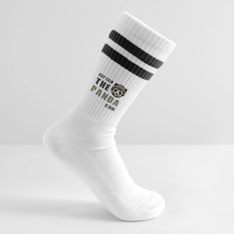 Tactical Panda – Keep Calm Striped tennis socks