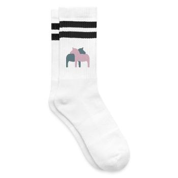 Dala cheval couple chevaux amour mariage décoration amour - Chaussettes de tennis - blanc/noir - Droite