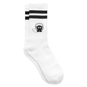Funny sheep with headphones - Striped tennis socks - white/black - Right