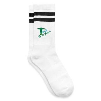 Rio de Janeiro - Striped tennis socks - white/black - Right