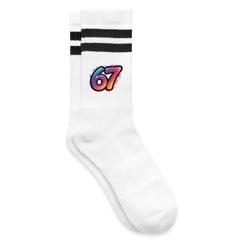 67 - T-shirt Funny Six Seven - Chaussettes de tennis - blanc/noir - Droite