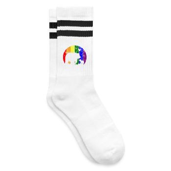LGBT Gay Pride Proud Mama Bear - Striped tennis socks - white/black - Right