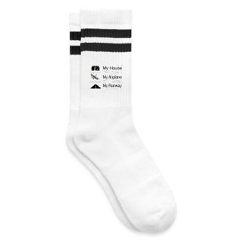 Ma maison, mon avion, ma piste - Chaussettes de tennis - blanc/noir - Droite