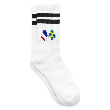 Drapeau de la France et drapeau de la Suède - Chaussettes de tennis - blanc/noir - Droite