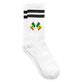 Deux drapeaux croisés du Sénégal - Chaussettes de tennis - blanc/noir - Droite