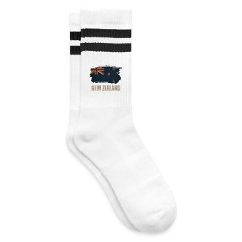 Grunge Neuseeland Flagge - Gestreifte Tennissocken - Weiß/Schwarz - Rechts