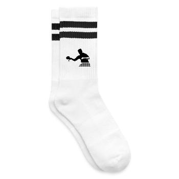 Tischtennis - Gestreifte Tennissocken - Weiß/Schwarz - Rechts