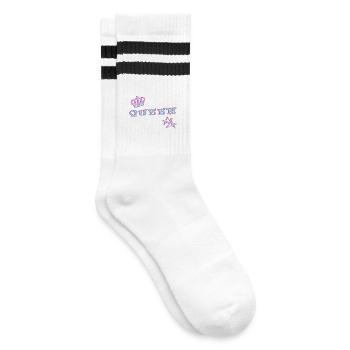 Queen - Gestreifte Tennissocken - Weiß/Schwarz - Rechts