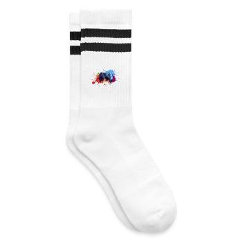 Gamepad Splash Gamer Gift Gamer Gaming - Striped tennis socks - white/black - Right