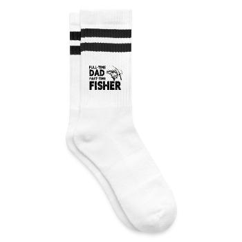 Full-Time Dad Part-Time Fisher – Dad Gift - Chaussettes de tennis - blanc/noir - Droite