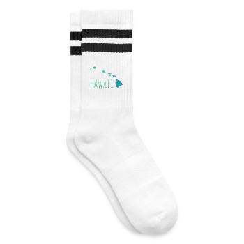 hawaii - Striped tennis socks - white/black - Right