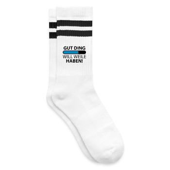 Gut Ding will Weile haben | Ladebalken - Chaussettes de tennis - blanc/noir - Droite