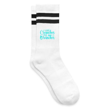 Motivation fitness Bodybuilder comme les crunchs - Chaussettes de tennis - blanc/noir - Droite
