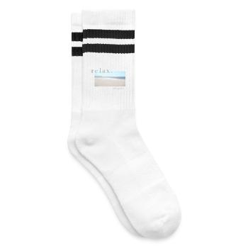 Relax – Sea Sand Salt - Gestreifte Tennissocken - Weiß/Schwarz - Rechts