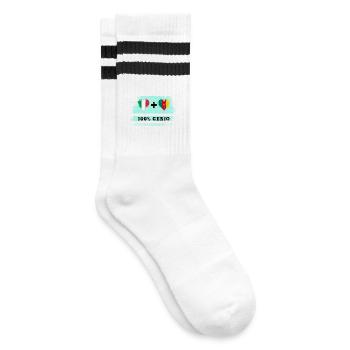 Italien und Kamerun 100% geniale Flagge - Gestreifte Tennissocken - Weiß/Schwarz - Rechts