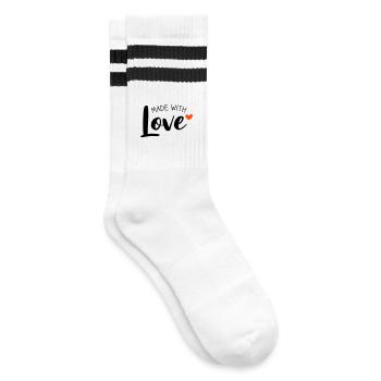 Made With Love two-tone - Striped tennis socks - white/black - Right
