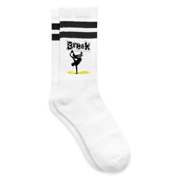 Breakdance flex - Striped tennis socks - white/black - Right