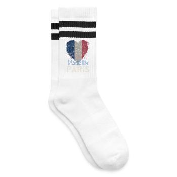 Badge retro, Paris France est ma ville natale - Chaussettes de tennis - blanc/noir - Droite
