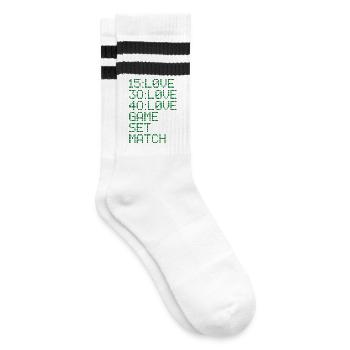 TENNIS Tennis game - Striped tennis socks - white/black - Right