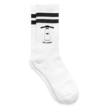 Space Cowboy - Gestreifte Tennissocken - Weiß/Schwarz - Rechts