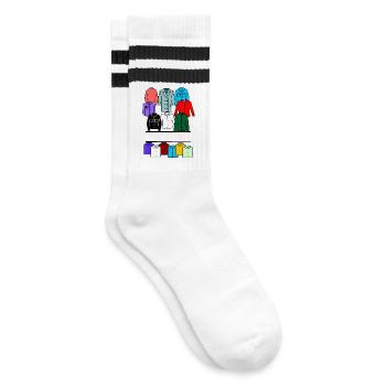 Men's clothing store logo - Striped tennis socks - white/black - Right