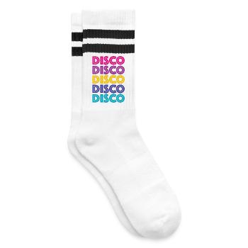 Disco Disco Disco - Gestreifte Tennissocken - Weiß/Schwarz - Rechts