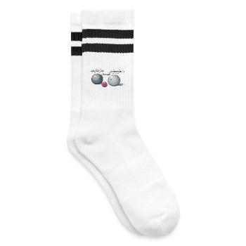 Ein Boule - Gestreifte Tennissocken - Weiß/Schwarz - Rechts