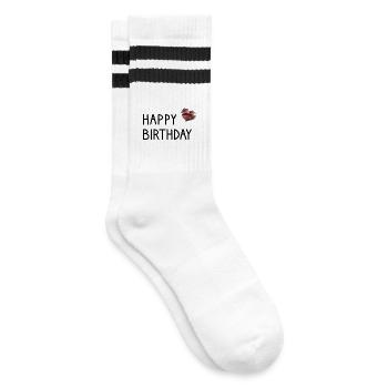 HAPPY BIRTHDAY. JOYEUX ANNIVERSAIRE. - Chaussettes de tennis - blanc/noir - Droite