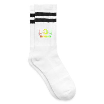 Conception de la fréquence cardiaque des chevaux - Chaussettes de tennis - blanc/noir - Droite