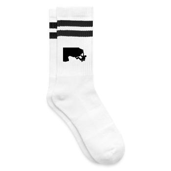 klettern überhang - Gestreifte Tennissocken - Weiß/Schwarz - Rechts