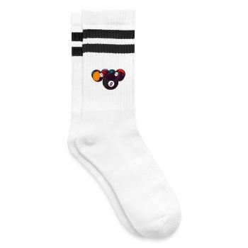 Billard 8 Ball - Gestreifte Tennissocken - Weiß/Schwarz - Rechts