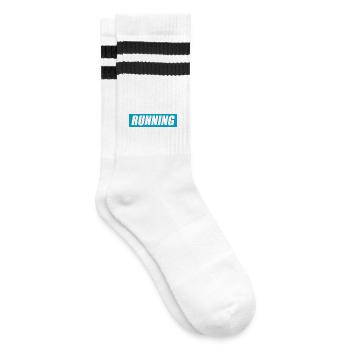 I hate running funny running jogging runner - Striped tennis socks - white/black - Right