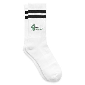 Monstera - Keep Growing - Striped tennis socks - white/black - Right