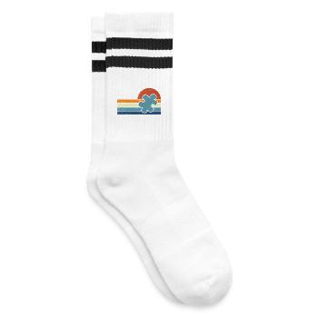 Vintage Autism Sunset - Striped tennis socks - white/black - Right