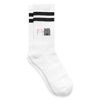 Chats Couple Couple Couple Mariage Couple Mariage - Chaussettes de tennis - blanc/noir - Droite