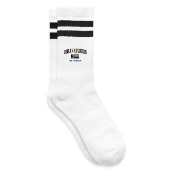 Johannesburg Flagge Südafrika Städte Design - Gestreifte Tennissocken - Weiß/Schwarz - Rechts