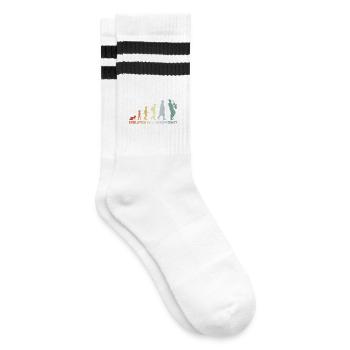Vintage Saxophonist Evolution - Striped tennis socks - white/black - Right