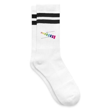 Xylophone arc-en-ciel – instrument de musique coloré - Chaussettes de tennis - blanc/noir - Droite