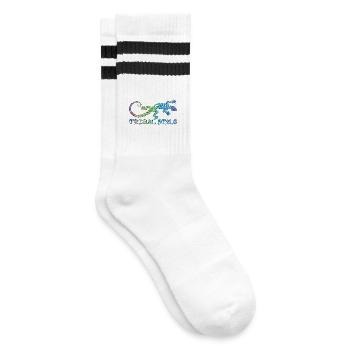 Polynesische Regenbogen-Eidechse - Gestreifte Tennissocken - Weiß/Schwarz - Rechts