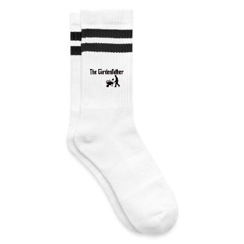 The Gardenfather – The Godfather of the Garden - Striped tennis socks - white/black - Right