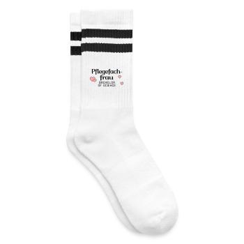 Bachelorstudium Pflege - Abschluss Pflegefachfrau - Gestreifte Tennissocken - Weiß/Schwarz - Rechts