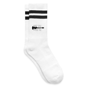 Guitar Player ! - Gestreifte Tennissocken - Weiß/Schwarz - Rechts