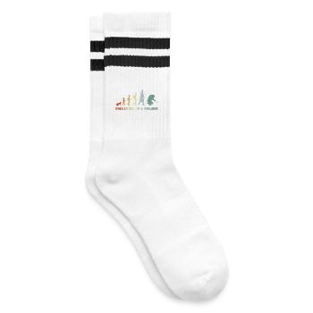 Vintage Welding Evolution - Striped tennis socks - white/black - Right