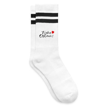 FROHE OSTERN WÜNSCHEN - Gestreifte Tennissocken - Weiß/Schwarz - Rechts