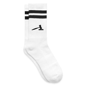 Dish hammer logo - Striped tennis socks - white/black - Right