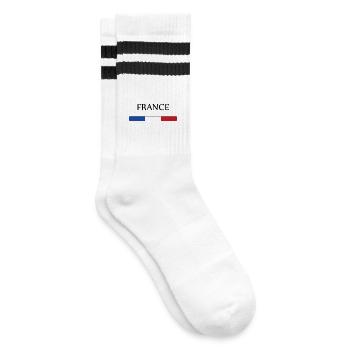 france - Striped tennis socks - white/black - Right