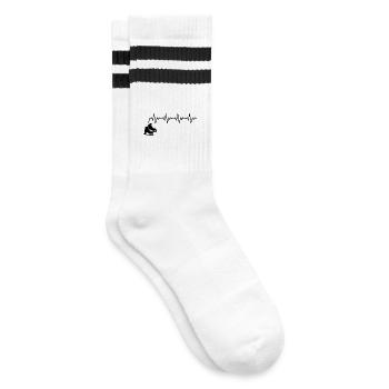 Schlittschuhe Eiskunstläufer Schlittschuh EKG - Gestreifte Tennissocken - Weiß/Schwarz - Rechts