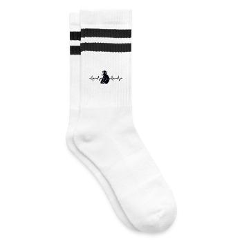 Battement de cœur ECG du singe chimpanzé - Chaussettes de tennis - blanc/noir - Droite