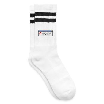 Emotions Loading Failed | Introvertierter Humor - Gestreifte Tennissocken - Weiß/Schwarz - Rechts
