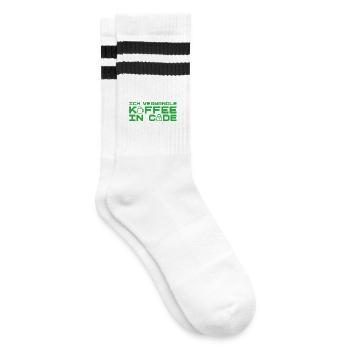 Informatik Verwandle Kaffee in Code Programmierer - Gestreifte Tennissocken - Weiß/Schwarz - Rechts